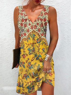 Stunning Print Sleeveless Mini Dress