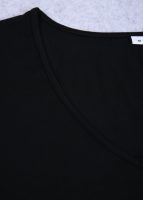 Plunging V-Neck Split Sleeve Black Mini Dress