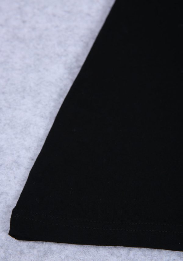 Plunging V-Neck Split Sleeve Black Mini Dress